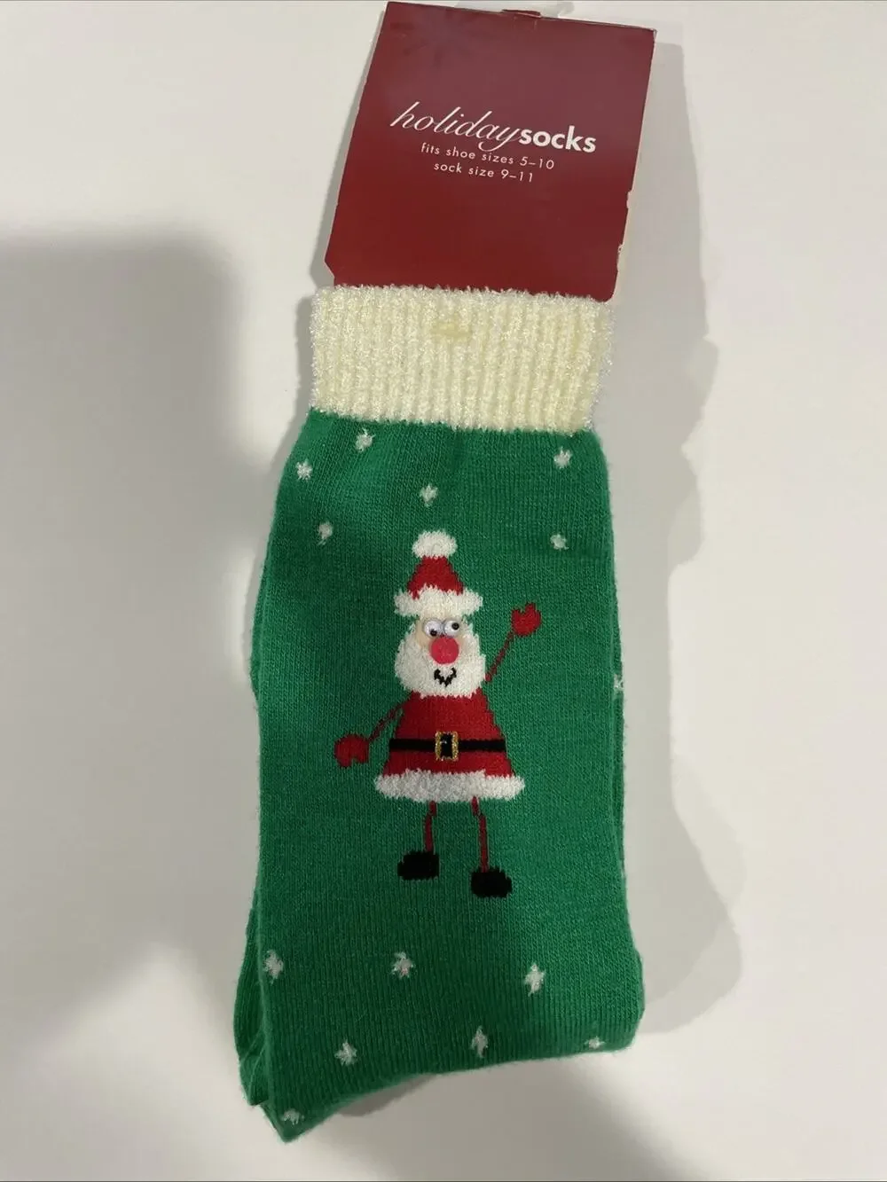 Christmas Santa Socks with Googly Eyes New Target Brand New Santa